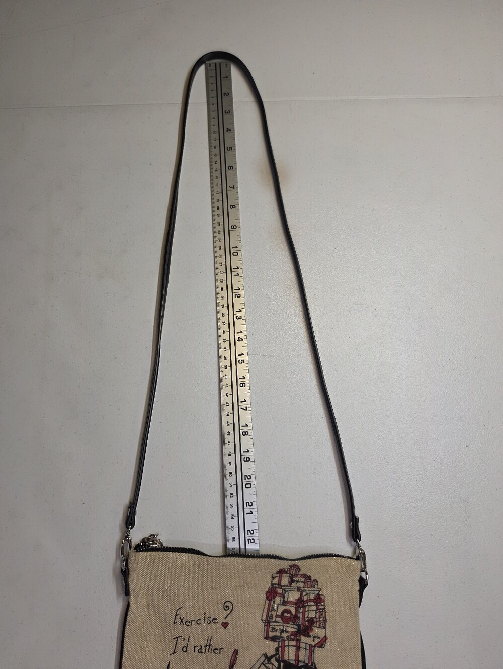 Brighton Canvas Scottie Dog Exercise I'd Rather Accessorize Crossbody Bag Purse - Picture 12 of 15